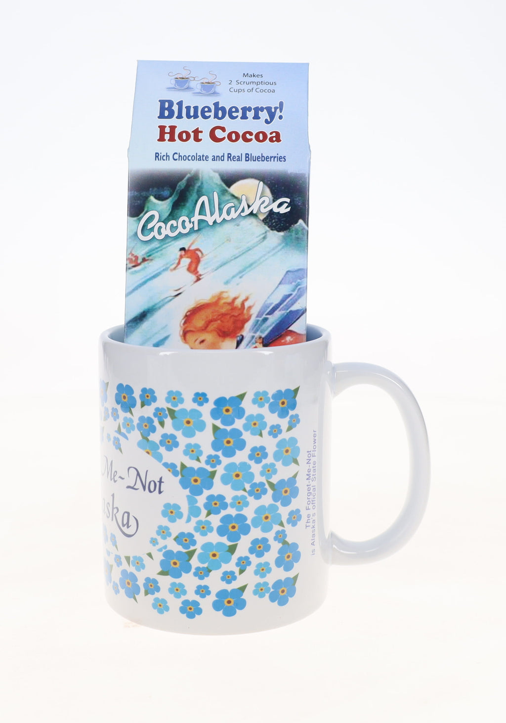 Tea Mug with Blueberry Hot Cocoa Gift Set