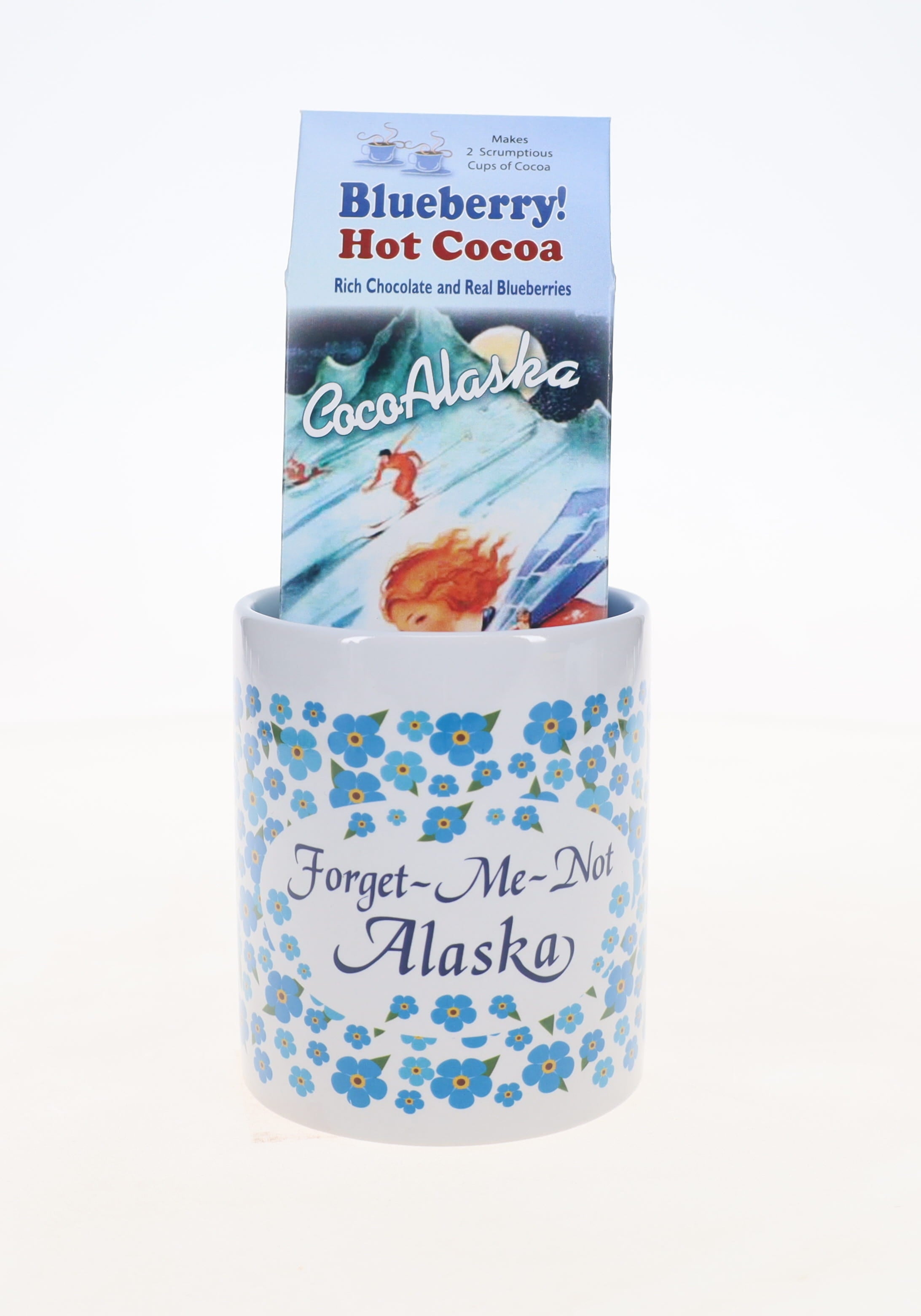 Tea Mug with Blueberry Hot Cocoa Gift Set