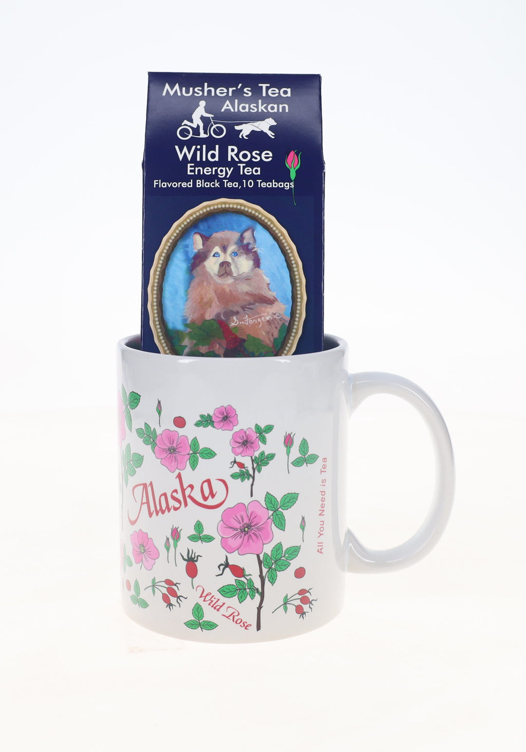Tea Mug with Wild Rose Gift Set