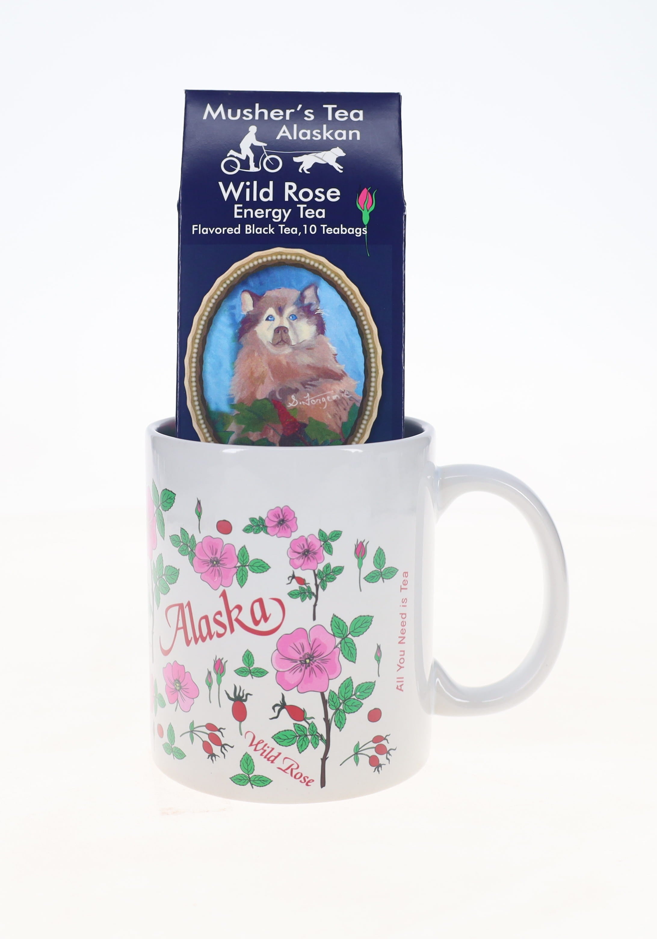 Tea Mug with Wild Rose Gift Set