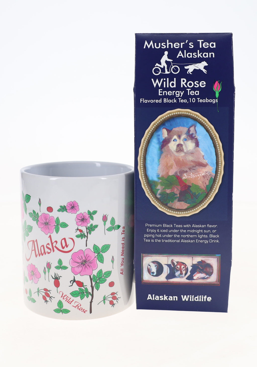 Tea Mug with Wild Rose Gift Set