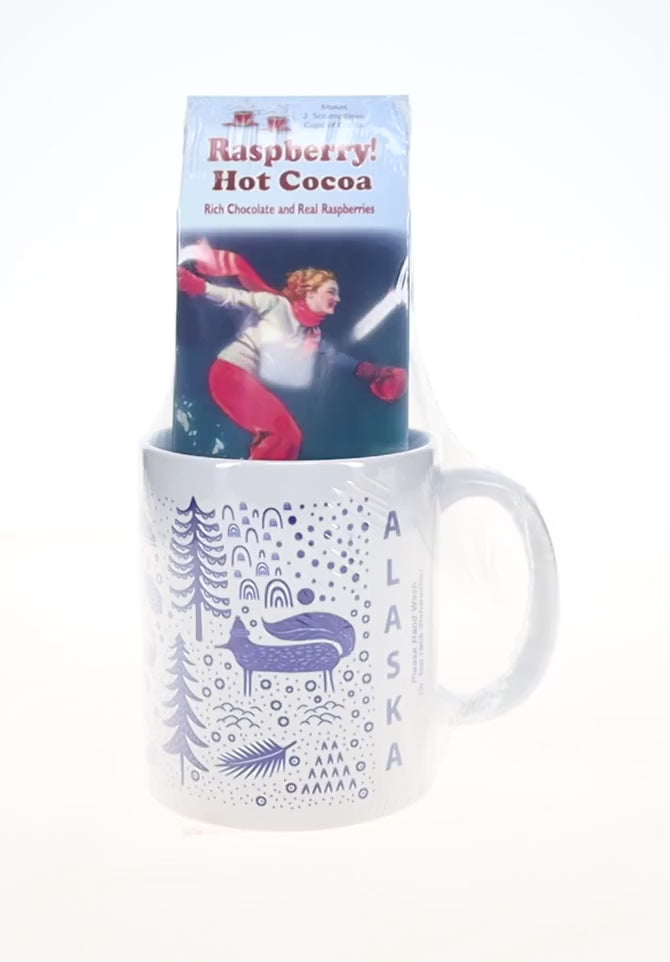 Tea Mug with Raspberry Hot Cocoa Gift Set